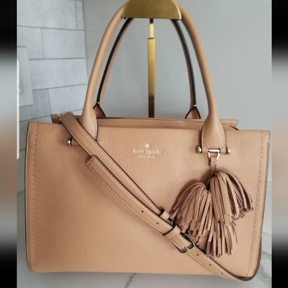SOLD! NWT KATE SPADE ♠️ MARYAM PALMER DRIVER PEBBLED LEATHER Tiramisu/Tan - Picture 3 of 16